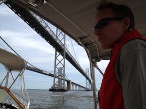 We waved farewell to Annapolis on our left and motored under the Chesapeake Bay Bridge heading north