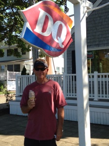 As we were walking, Frank let out a sort of "whoop." Scared me half to death. It was the siting of the beloved Dairy Queen - his favorite part of Edgartown. Oh boy.
