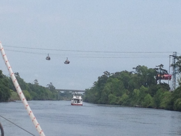 We saw the cable cars this time! These take golfers from the parking lot to the clubhouse.