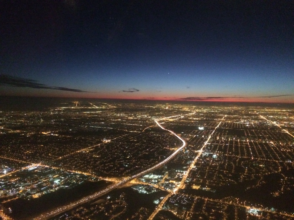 Sunset as I was landing in Toronto for the first time.